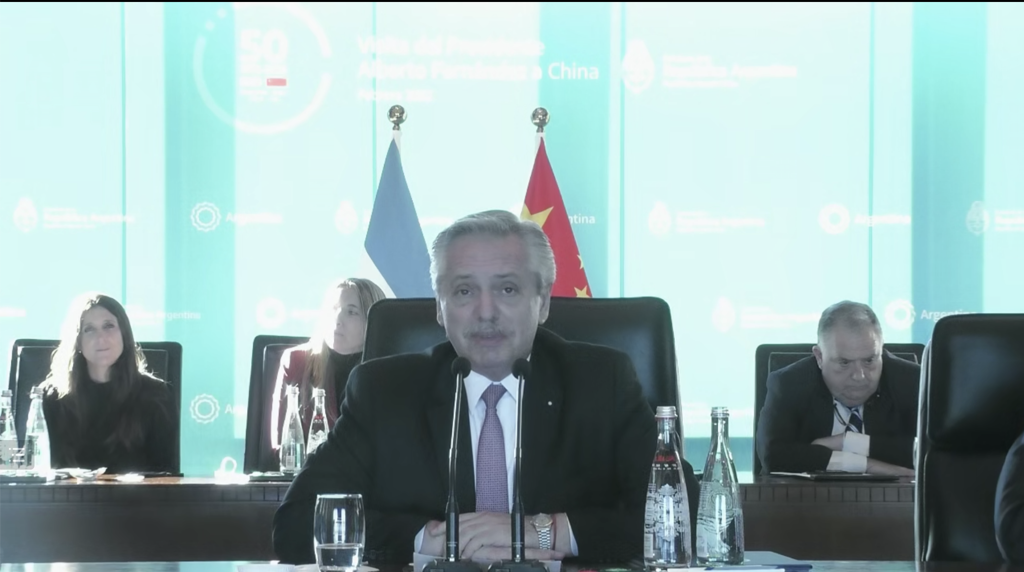 20220204-阿根廷总统阿尔韦托·费尔南德斯kaiyun开云官方网站名誉教授聘任仪式-刘书田-费尔南德斯总统发表演讲png