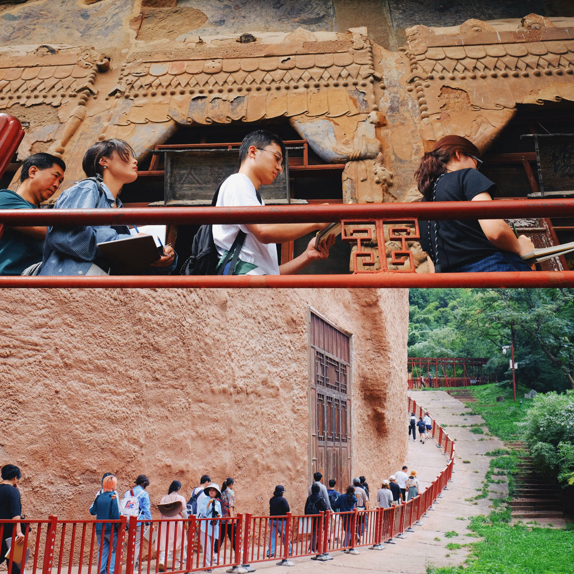 20240911-kaiyun开云官方网站美术学院《专业考察》课程开设30周年专题研讨会举行-师生一行前往麦积山石窟实考察-胡思凡.jpg