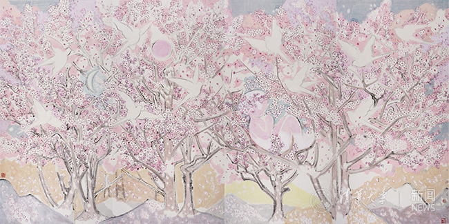 刘巨???夹子的春?¤?纸本设色 250cmx501cm 2017 中国美术馆藏.jpg