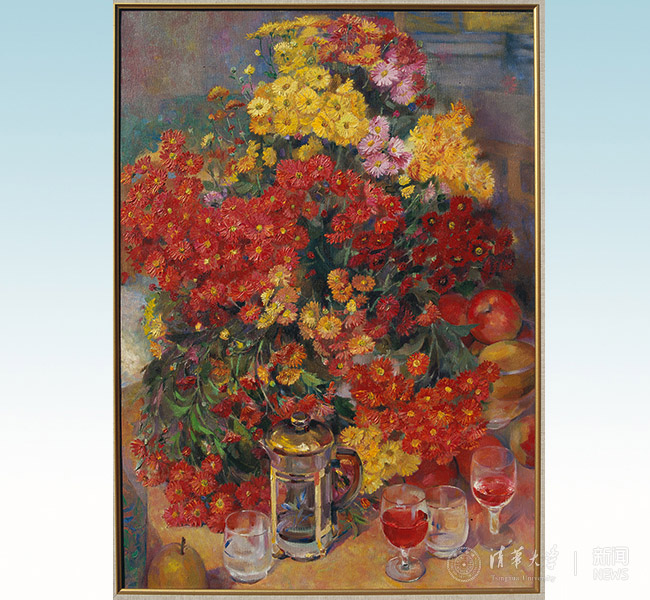 钟蜀???红菊 布面油彩 91X65cm 2000.jpg